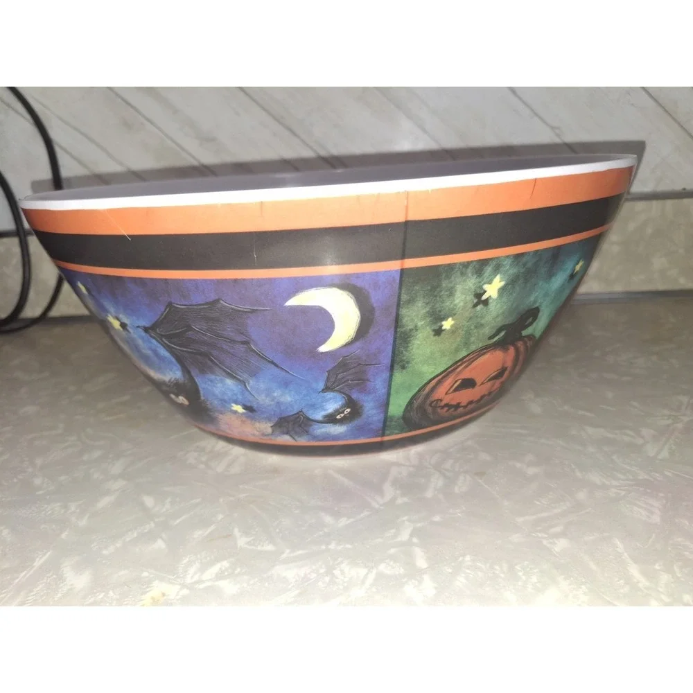 Halloween Trick or Treat Candy Bowl Citrus Grove 2012 Vintage Ghosts Pumpkin Cat